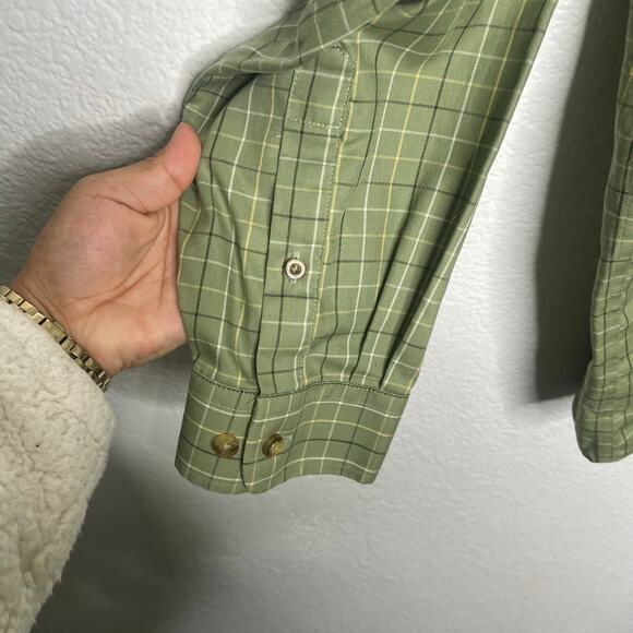 L.L. Bean Mens Button Down Shirt Size XL Green Plaid Wrinkle Resistant - Picture 8 of 9